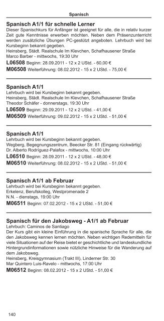 Fachbereich Sprachen - VHS Kreis Heinsberg