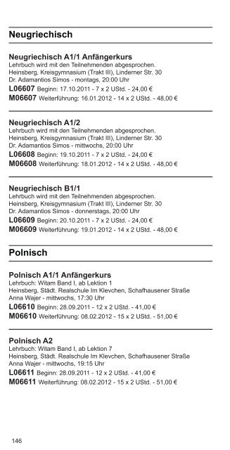 Fachbereich Sprachen - VHS Kreis Heinsberg