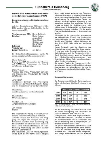 Geschäftsbericht 2001-2004 - Fußballkreis Heinsberg