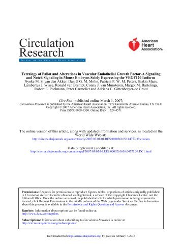 Tetralogy of Fallot and Alterations in Vascular Endothelial Growth ...