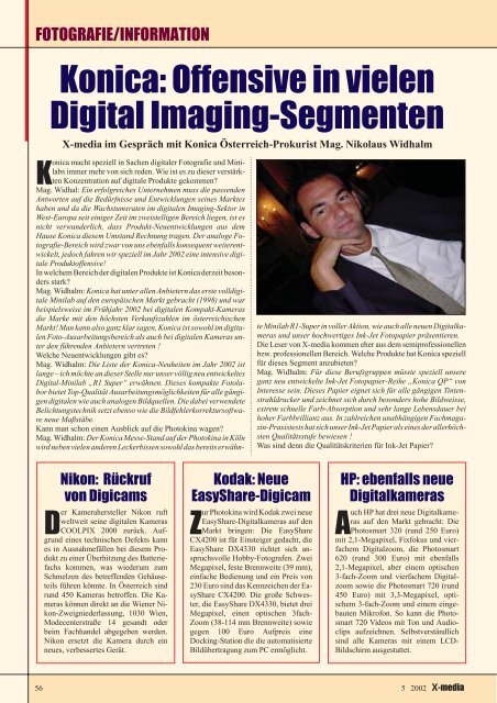 Konica: Offensive in vielen Digital Imaging-Segmenten - X-Media