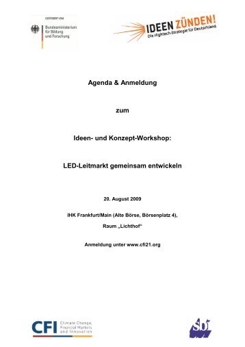 Agenda & Anmeldung Workshop - CFI - Climate Change, Financial ...