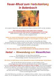 Feuer-Ritual zum Herbstanfang in Balenbach