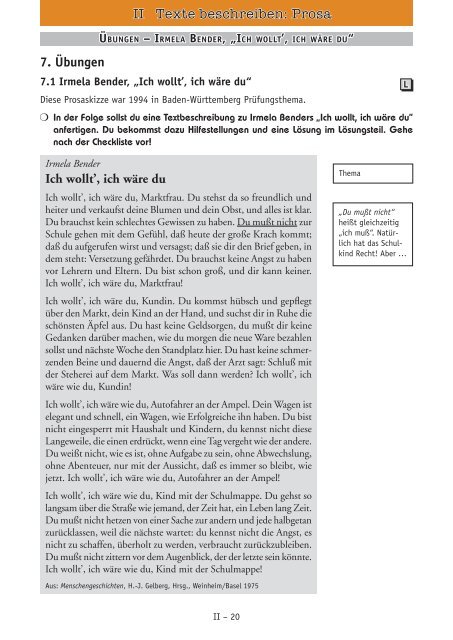 II Texte beschreiben: Prosa - Krapp &amp; Gutknecht Verlag