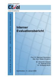 Interner Evaluationsbericht (zur Evaluation des CEval). Saarbrücken ...