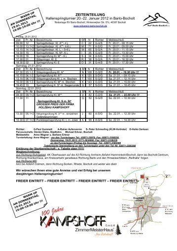 Zeiteinteilung - (Reit- und Fahrverein) Barlo-Bocholt