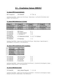 E1 – Ergebnisse Saison 2000/01 - VfL Sürth