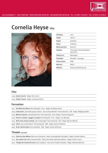 Cornelia Heyse Vita