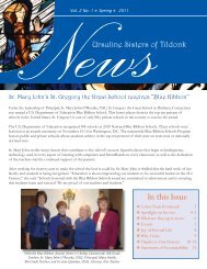 In this Issue - Ursuline Sisters of Tildonk, US Province