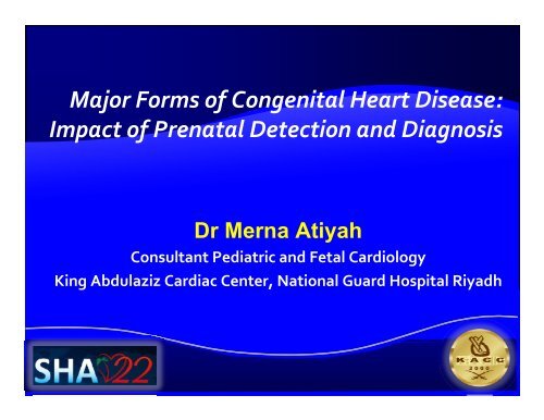 Major Forms of Congenital Heart Disease - Sha-conferences.com