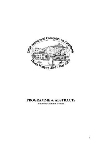 PROGRAMME & ABSTRACTS