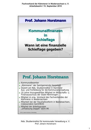 Prof. Johann Horstmann - Fachverband der Kämmerer in ...