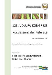 Kurzfassung der Referate - Verband Deutscher Landwirtschaftlicher ...