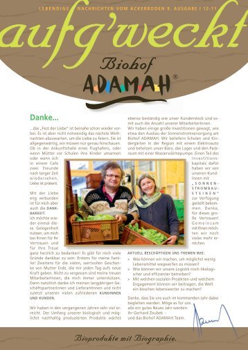 Ausgabe 9 - von 2011 - Biohof ADAMAH