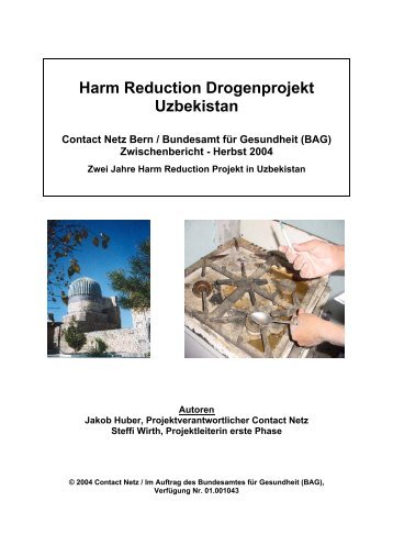 Harm Reduction Drogenprojekt Uzbekistan Contact Netz Bern ...