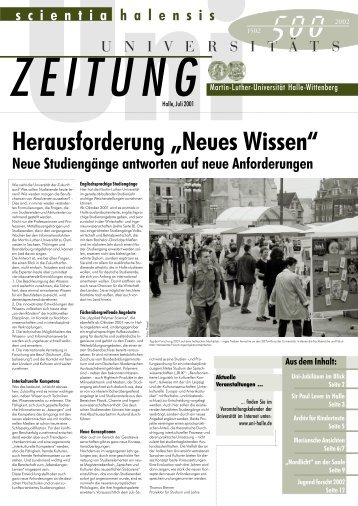 Herausforderung „Neues Wissen“ - Martin-Luther-Universität Halle ...