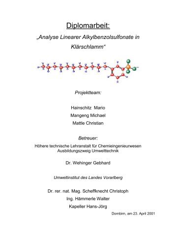 Analyse linearer Alkylbenzolsulfonate in Klärschlamm - Vorarlberg