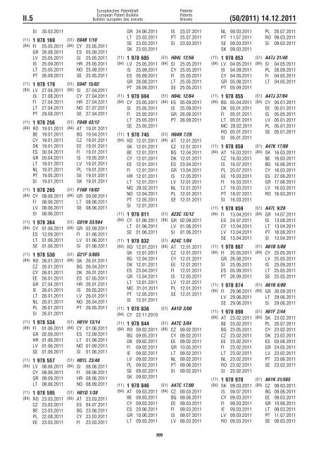 Bulletin 2011/50 - European Patent Office