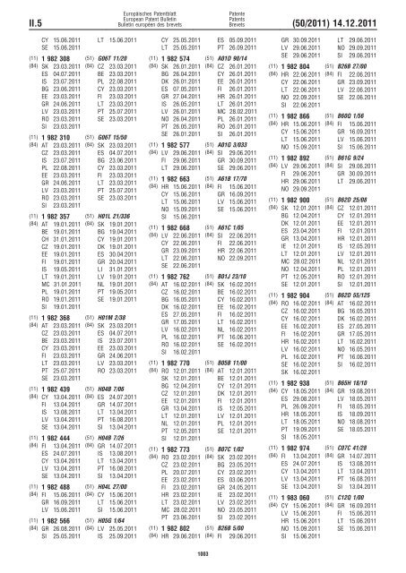 Bulletin 2011/50 - European Patent Office