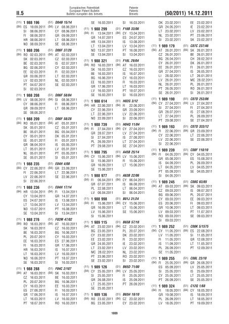 Bulletin 2011/50 - European Patent Office