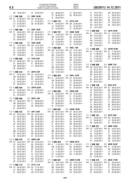 Bulletin 2011/50 - European Patent Office