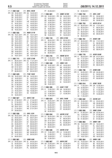 Bulletin 2011/50 - European Patent Office