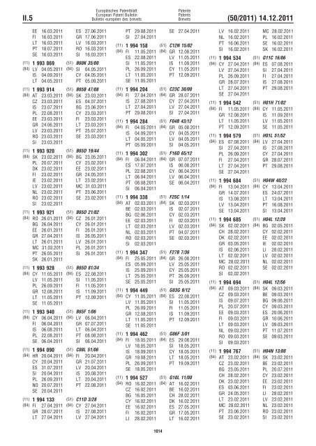 Bulletin 2011/50 - European Patent Office