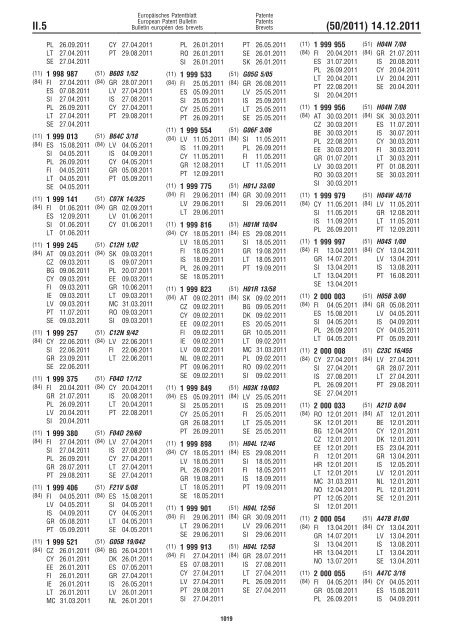 Bulletin 2011/50 - European Patent Office