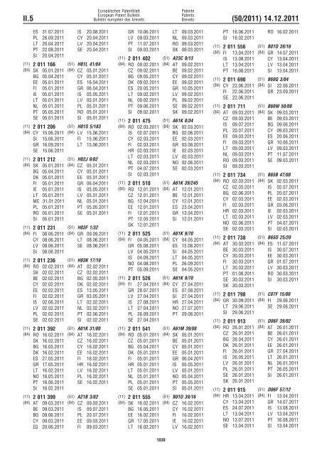 Bulletin 2011/50 - European Patent Office