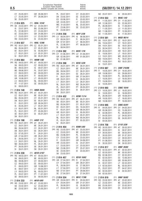 Bulletin 2011/50 - European Patent Office