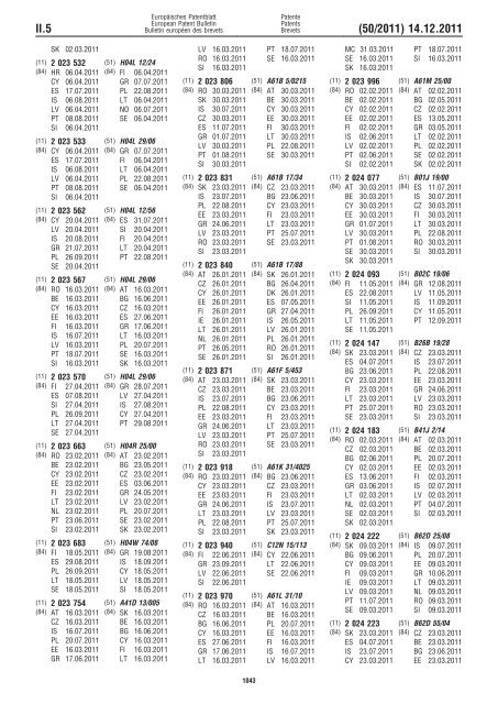 Bulletin 2011/50 - European Patent Office