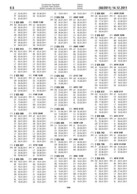 Bulletin 2011/50 - European Patent Office