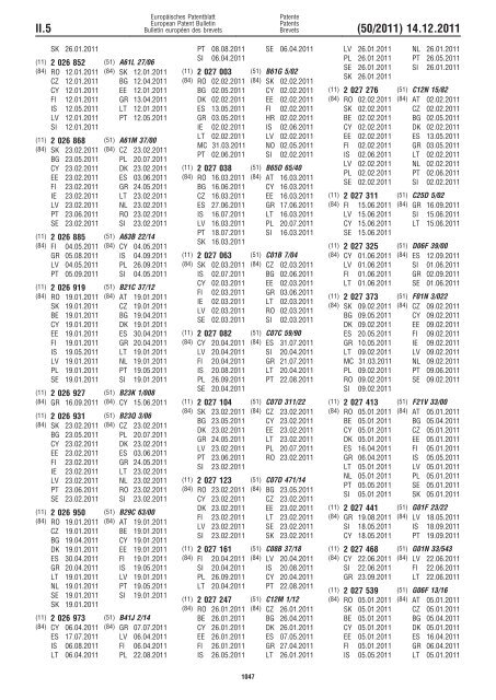 Bulletin 2011/50 - European Patent Office