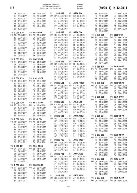 Bulletin 2011/50 - European Patent Office