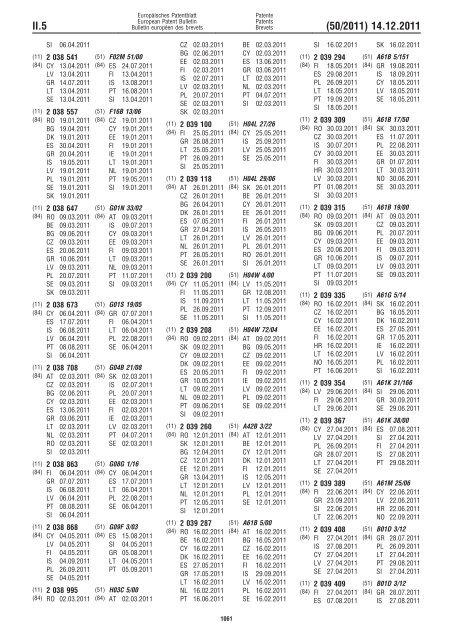 Bulletin 2011/50 - European Patent Office