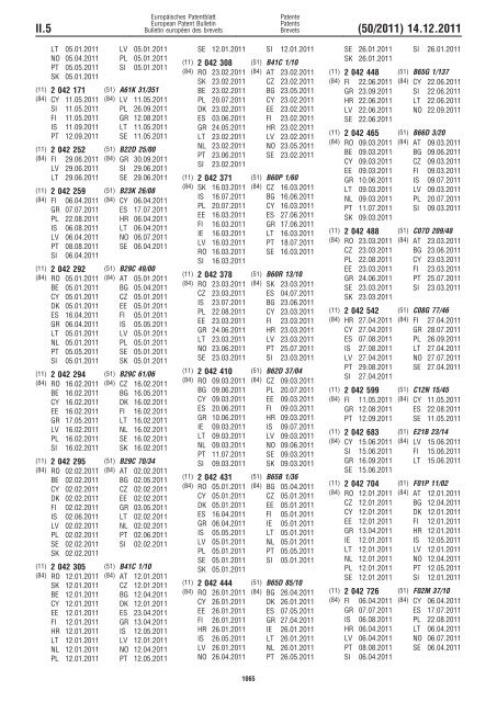 Bulletin 2011/50 - European Patent Office