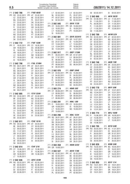 Bulletin 2011/50 - European Patent Office