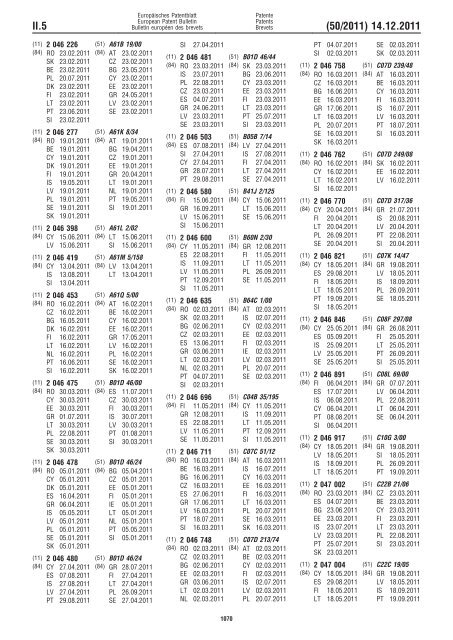 Bulletin 2011/50 - European Patent Office