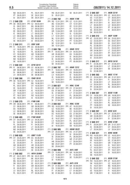 Bulletin 2011/50 - European Patent Office