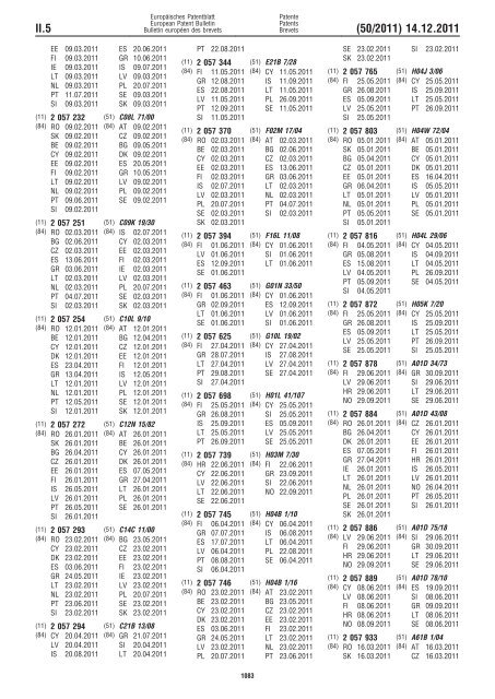 Bulletin 2011/50 - European Patent Office