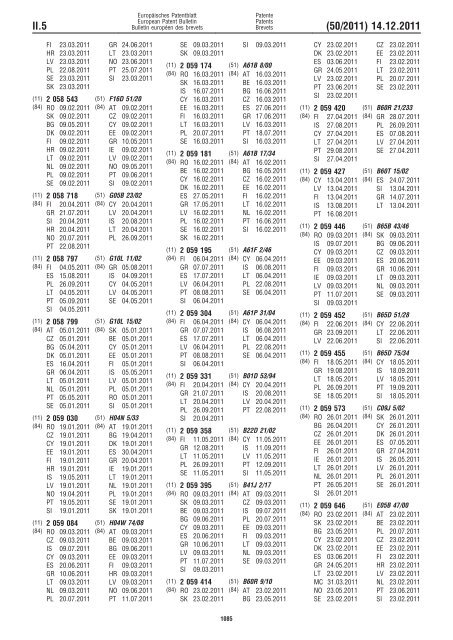 Bulletin 2011/50 - European Patent Office