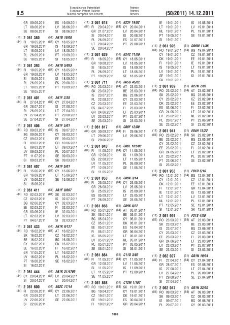 Bulletin 2011/50 - European Patent Office