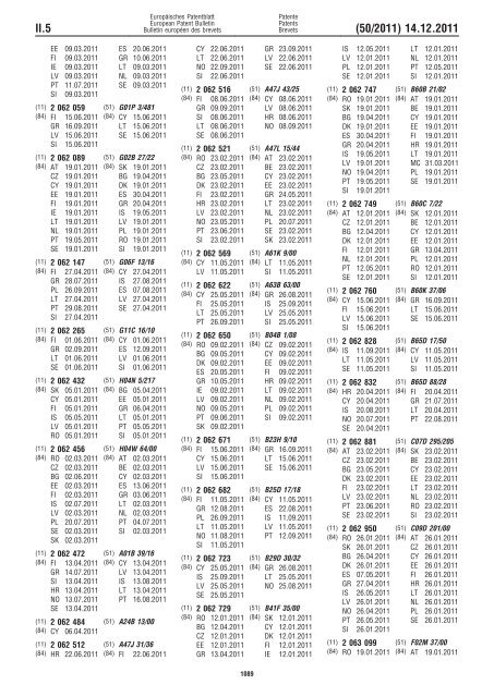 Bulletin 2011/50 - European Patent Office