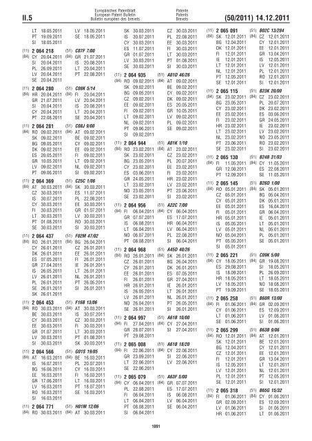 Bulletin 2011/50 - European Patent Office