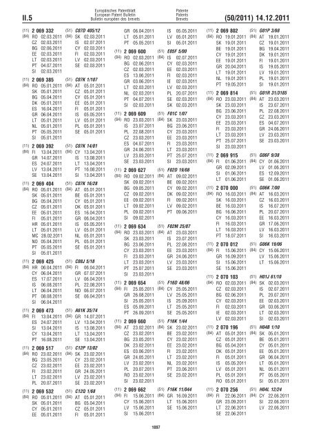 Bulletin 2011/50 - European Patent Office