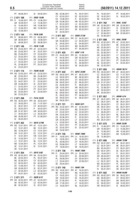 Bulletin 2011/50 - European Patent Office