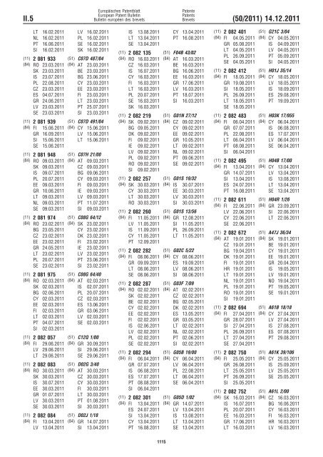 Bulletin 2011/50 - European Patent Office