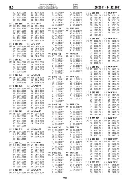 Bulletin 2011/50 - European Patent Office