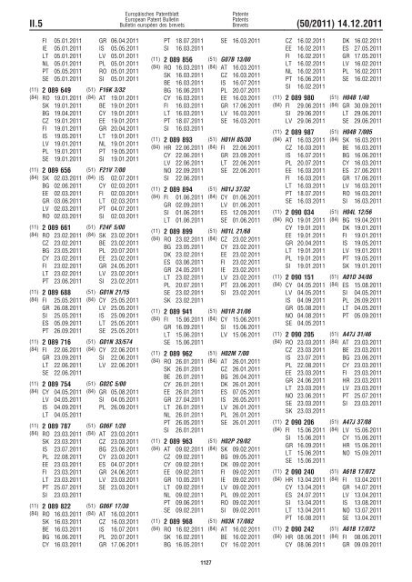 Bulletin 2011/50 - European Patent Office