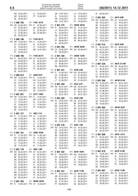 Bulletin 2011/50 - European Patent Office